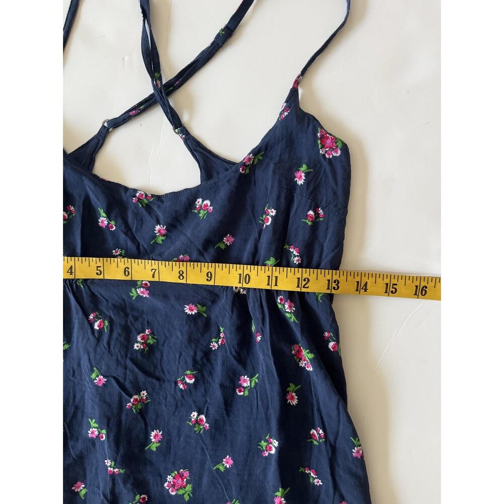 Abercrombie & Fitch Dress Womens M Blue Floral Maxi Sundress Lined Strappy - Picture 4 of 8